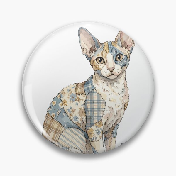 Item preview, Cute Cornish Rex Cat Patchwork designed and sold by bapupa.