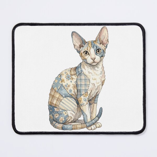 Item preview, Cute Cornish Rex Cat Patchwork designed and sold by bapupa.