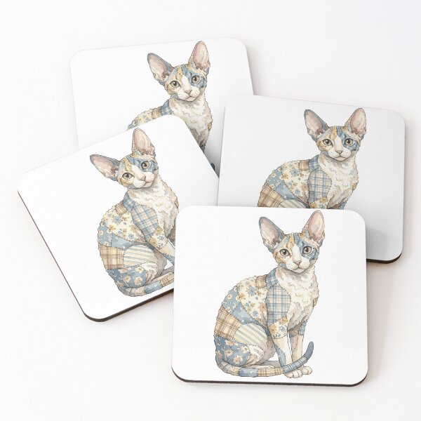 Item preview, Cute Cornish Rex Cat Patchwork designed and sold by bapupa.