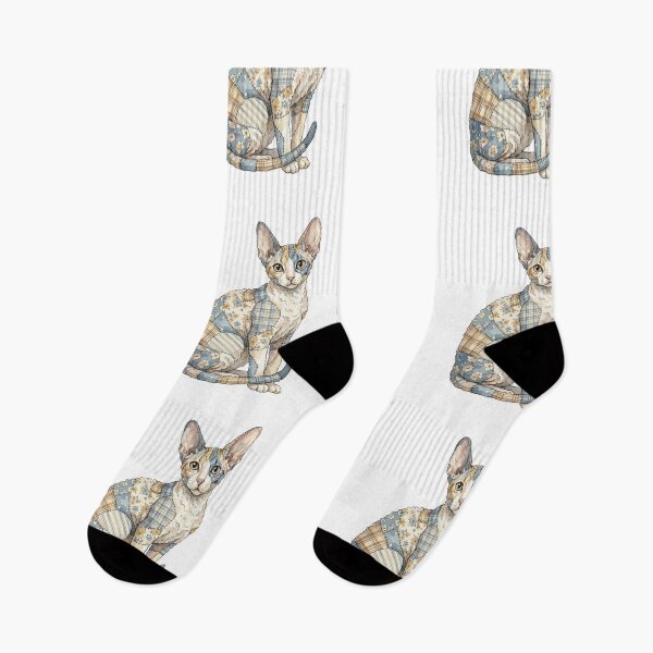 Item preview, Cute Cornish Rex Cat Patchwork designed and sold by bapupa.