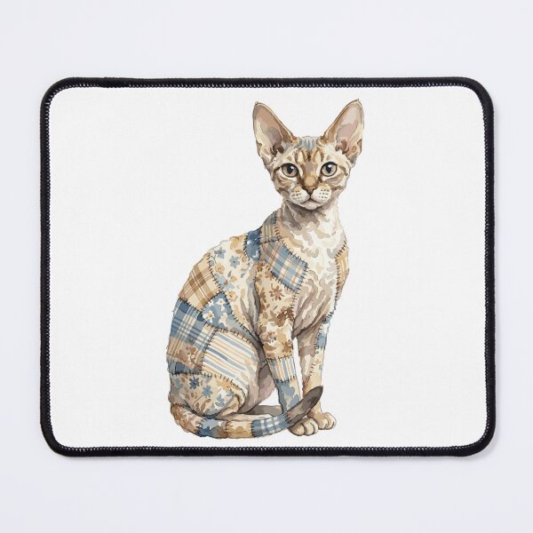 Item preview, Cute Devon Rex Cat Patchwork designed and sold by bapupa.