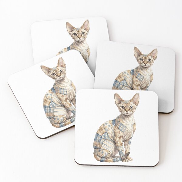 Item preview, Cute Devon Rex Cat Patchwork designed and sold by bapupa.