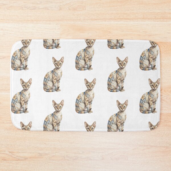 Item preview, Cute Devon Rex Cat Patchwork designed and sold by bapupa.