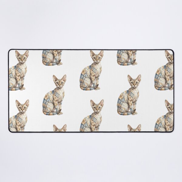 Item preview, Cute Devon Rex Cat Patchwork designed and sold by bapupa.