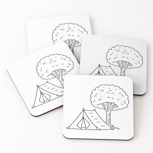 Item preview, A tent under a tree with the flap half open   designed and sold by rasagamastore.