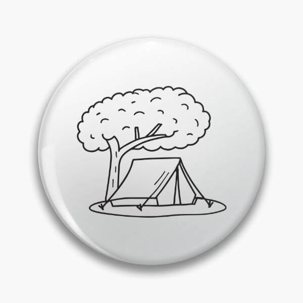 Item preview, A tent pitched beneath a tree, flap slightly ajar   designed and sold by rasagamastore.