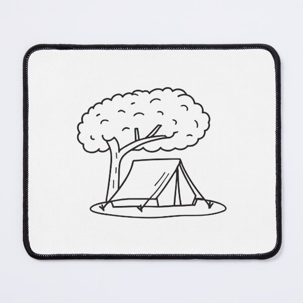 Item preview, A tent pitched beneath a tree, flap slightly ajar   designed and sold by rasagamastore.
