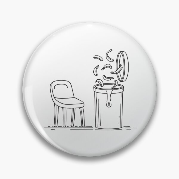 Item preview, A trash bin behind a chair with banana peels falling out   designed and sold by rasagamastore.