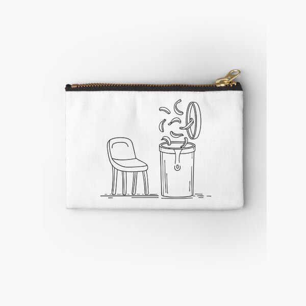 Item preview, A trash bin behind a chair with banana peels falling out   designed and sold by rasagamastore.