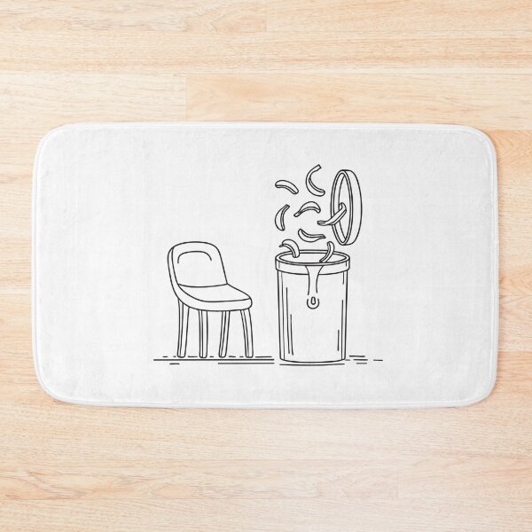 Item preview, A trash bin behind a chair with banana peels falling out   designed and sold by rasagamastore.