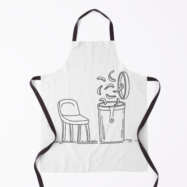 Item preview, A trash bin behind a chair with banana peels falling out   designed and sold by rasagamastore.
