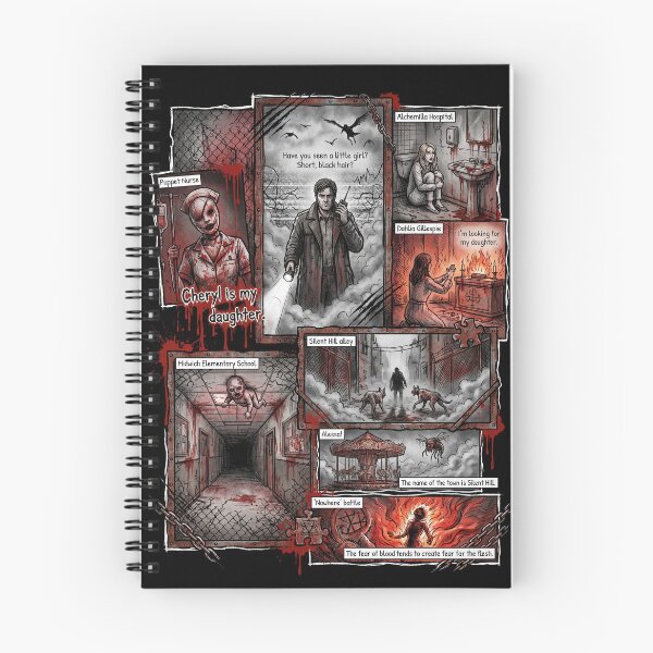 Item preview, Silent Hill Harry's Journey Foggy Town Alessa Cult Lakeside Amusement Park Cybil Kaufman Otherworld Church Monster Collage Fan Art Poster T-Shirt Sticker Print Gift designed and sold by Senpaiwaves.