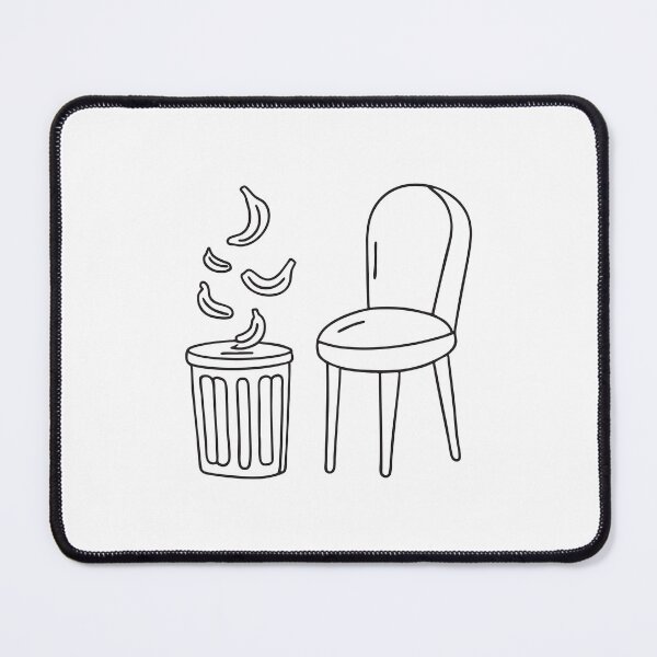 Item preview, A trash bin beside a chair with banana peels falling out   designed and sold by rasagamastore.