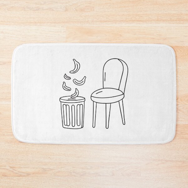 Item preview, A trash bin beside a chair with banana peels falling out   designed and sold by rasagamastore.
