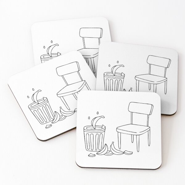 Item preview, A trash bin next to a chair with banana peels spilled around it   designed and sold by rasagamastore.
