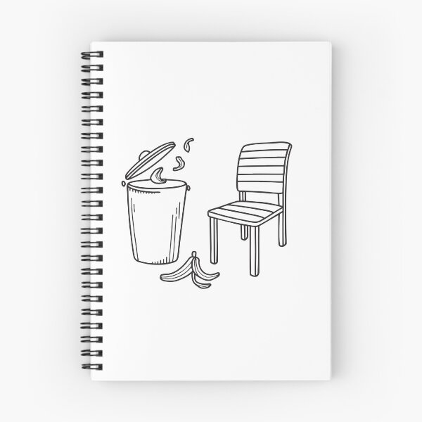 Item preview, A trash bin close to a chair, banana peels scattered beside it   designed and sold by rasagamastore.