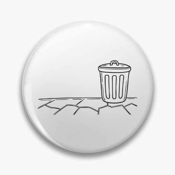 Item preview, A trash bin beside a cracked sidewalk, lying on its side   designed and sold by rasagamastore.