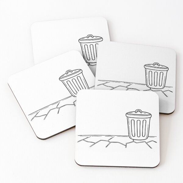 Item preview, A trash bin beside a cracked sidewalk, lying on its side   designed and sold by rasagamastore.