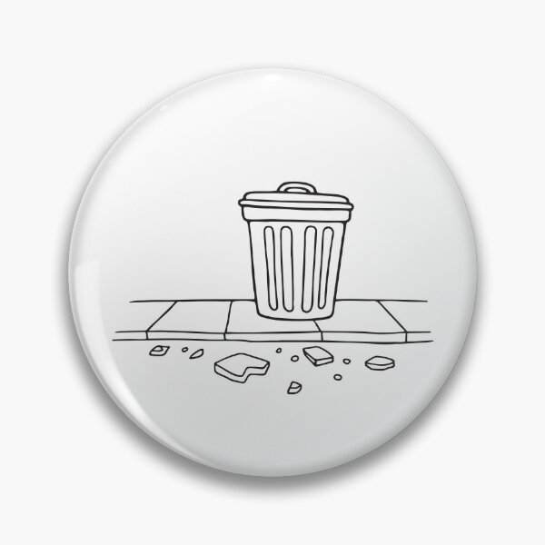 Item preview, A fallen trash bin on its side next to a cracked sidewalk   designed and sold by rasagamastore.