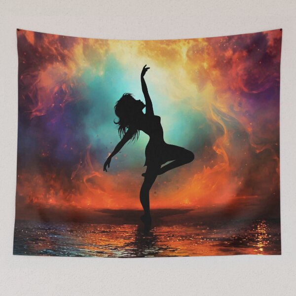 Item preview, Mystical Bohemian Dancer Silhouette – Ethereal Free Spirit Art designed and sold by Chippychips1.