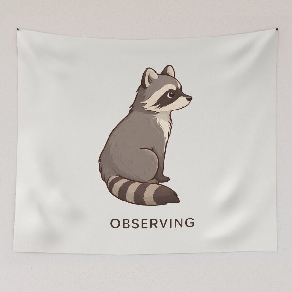 Item preview, Observing Raccoon Illustration designed and sold by Ombrya.