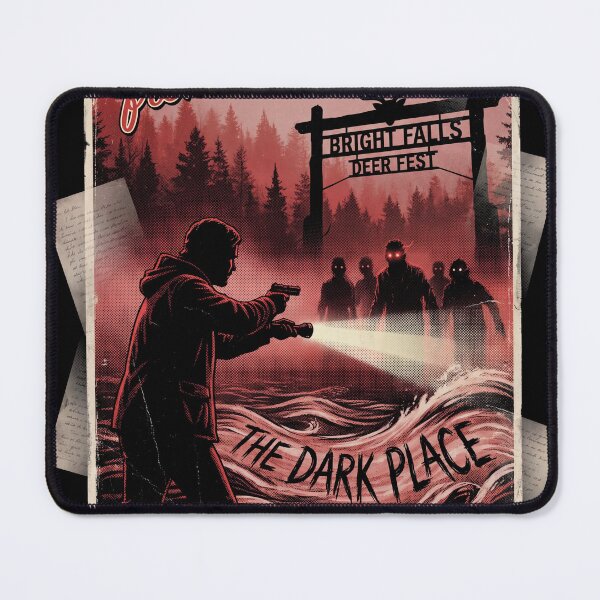 Item preview, Greetings From Bright Falls Alan Wake Horror Writer Remedy Entertainment Dark Presence Taken Cauldron Lake Typewriter Diver Lodge Fan Art Collage Poster T-Shirt Sticker Print Gift designed and sold by Senpaiwaves.