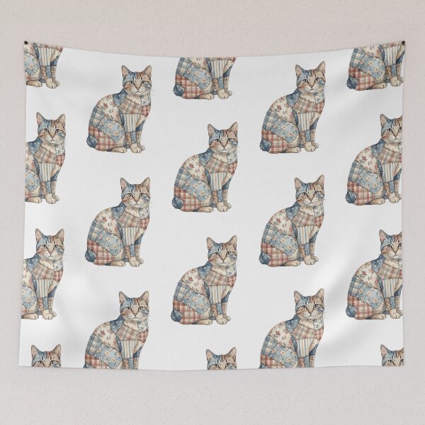 Item preview, Cute Manx Cat Patchwork designed and sold by bapupa.