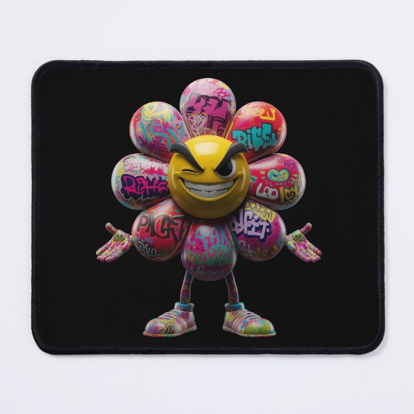 Item preview, Graffiti Daisy Cartoon Character – Neon Street Pop Art Flower Design designed and sold by PLUSHIWORLDtm.