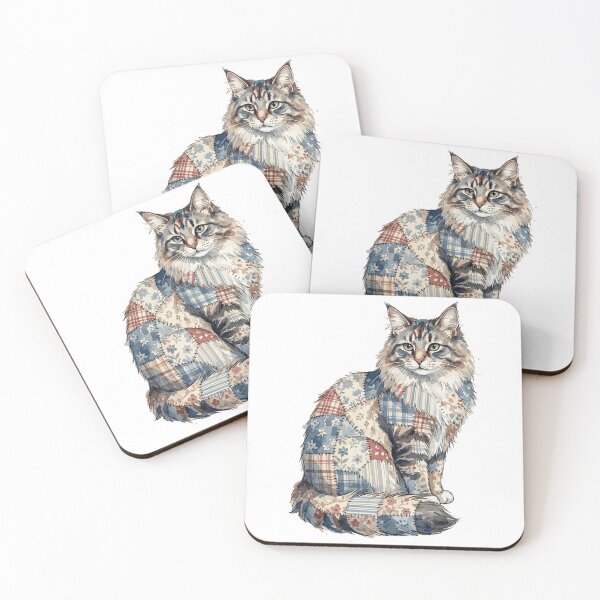 Item preview, Cute Norwegian Forest Cat Patchwork designed and sold by bapupa.