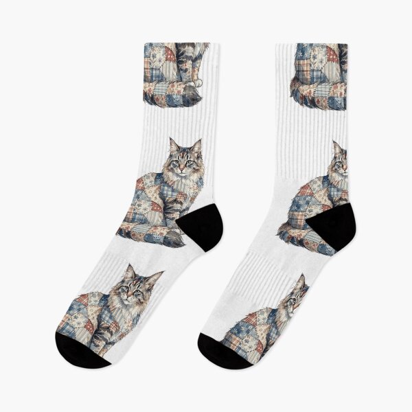 Item preview, Cute Norwegian Forest Cat Patchwork designed and sold by bapupa.