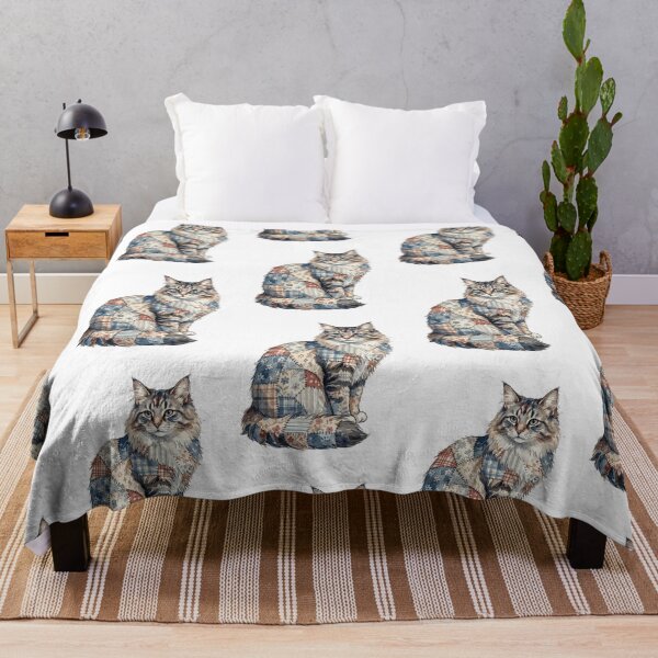 Item preview, Cute Norwegian Forest Cat Patchwork designed and sold by bapupa.