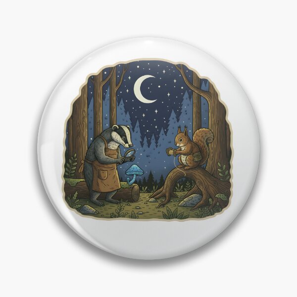 Item preview, Whimsical Woodland Friends Under the Moon designed and sold by Senkov.