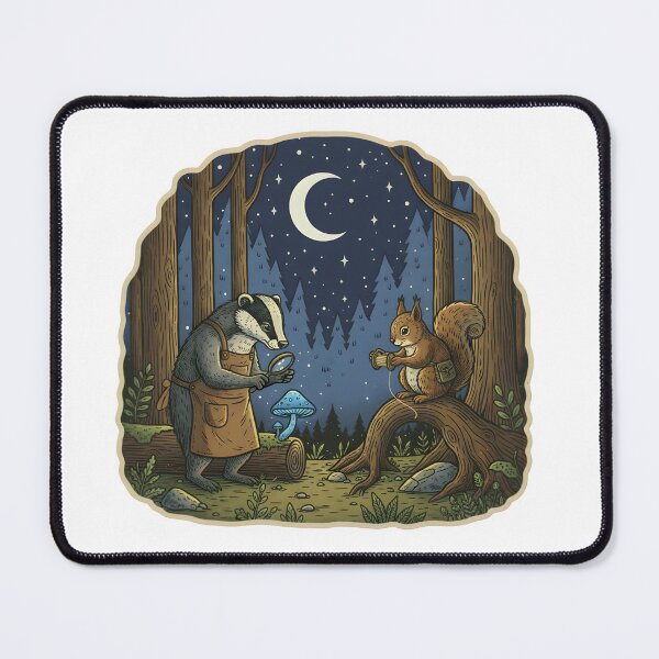 Item preview, Whimsical Woodland Friends Under the Moon designed and sold by Senkov.