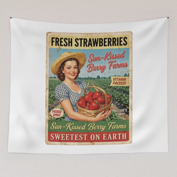 Item preview, Sun-Kissed Sweetness: Vintage Strawberry Harvest Delight designed and sold by ForeverPrintsOK.