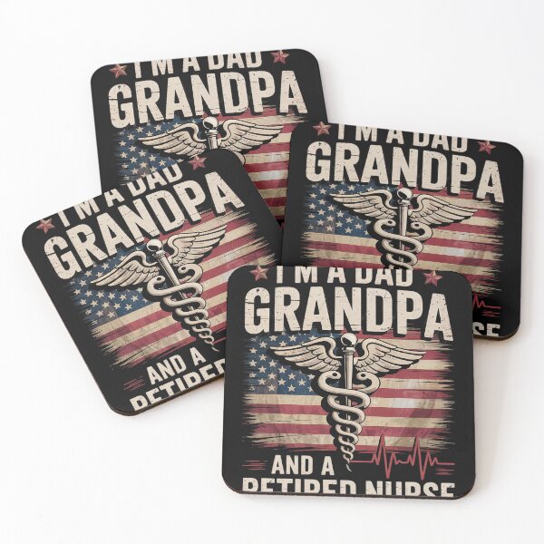 Item preview, Dad, Grandpa, and Retired Nurse Proud USA Flag Fathers day  designed and sold by InspiredFoul.