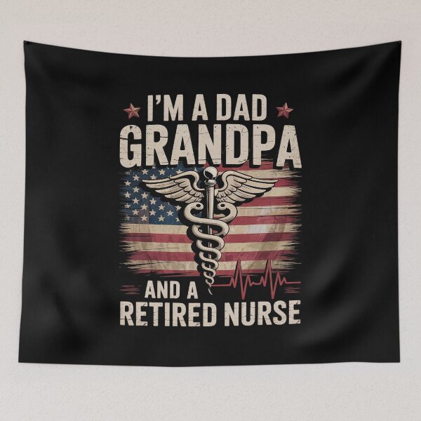 Item preview, Dad, Grandpa, and Retired Nurse Proud USA Flag Fathers day  designed and sold by InspiredFoul.