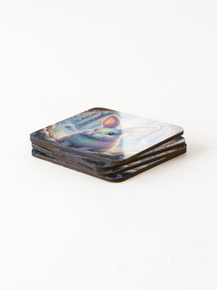 Thumbnail 4 of 5, Coasters (Set of 4), Winter Rabbit designed and sold by RaF71PrO.