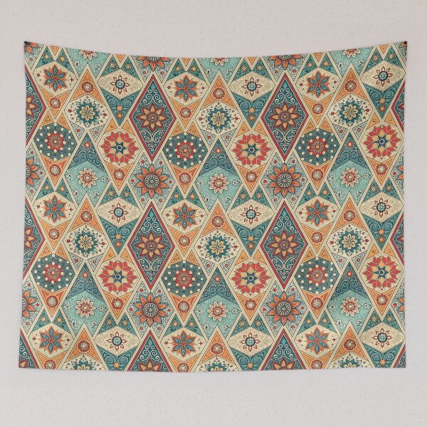 Item preview, Vintage Geometric Floral Pattern – Mughal Moroccan Ornament Art designed and sold by PetalsnPaperCo.