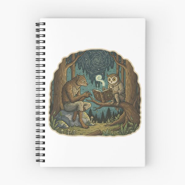 Item preview, Mystical Forest Tale – Owl Mage and Werewolf Under the Stars designed and sold by Senkov.