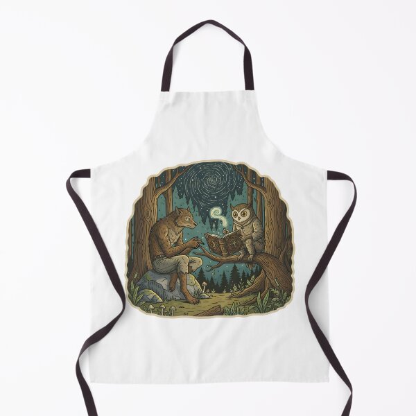 Item preview, Mystical Forest Tale – Owl Mage and Werewolf Under the Stars designed and sold by Senkov.