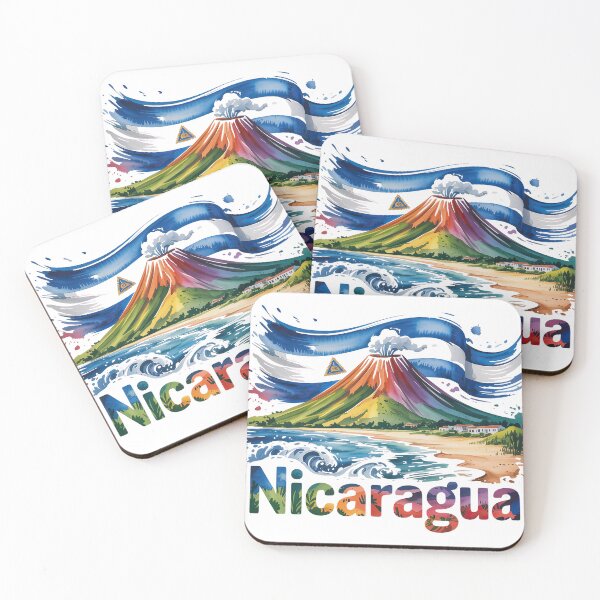Item preview, Nicaragua Volcano Floral Sticker – Nature, Flag & Cultural Pride designed and sold by Suzy Perez Art.