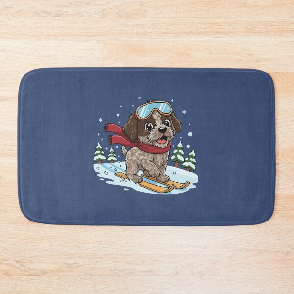 Item preview, Cute German Wirehaired Pointer Skiing Puppy | Happy Winter Puppy designed and sold by The Real Life Symphony.