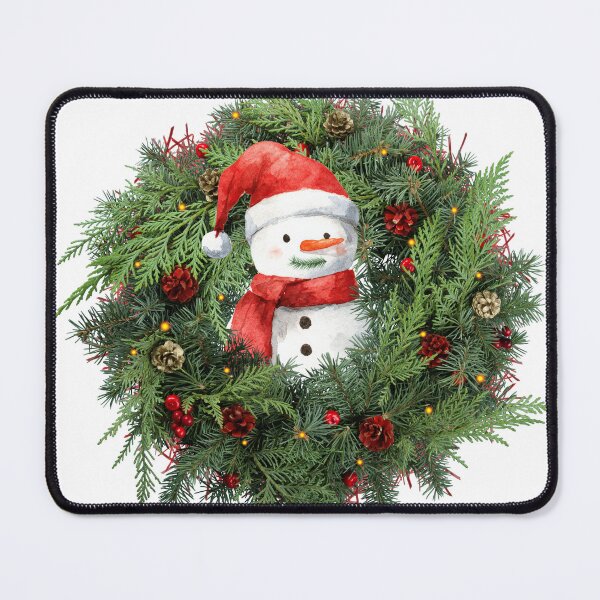 Item preview, Snowman inside a Christmas wreath designed and sold by thefrenchyviet.