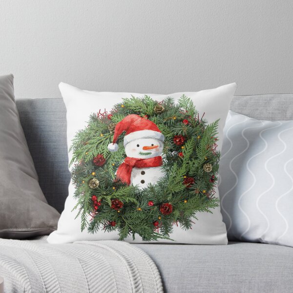 Item preview, Snowman inside a Christmas wreath designed and sold by thefrenchyviet.