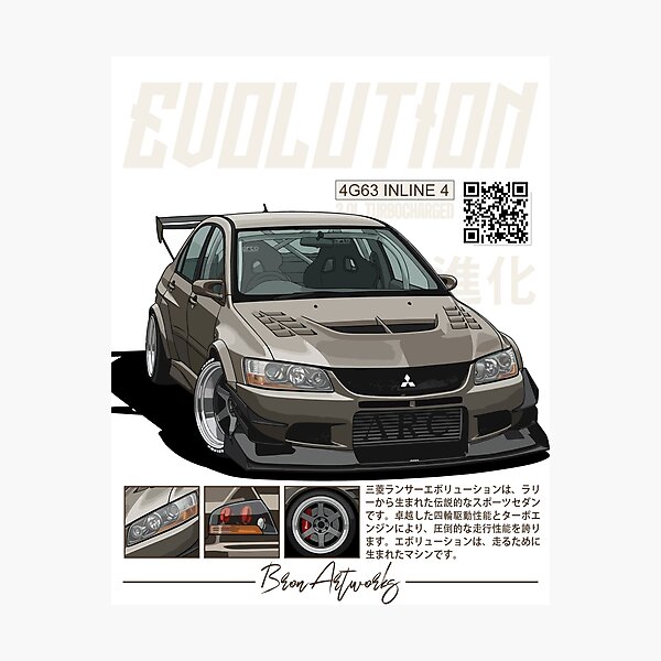 Aperçu de l'œuvre Mitsubishi Evo 9 – Performances routières optimisées créée et vendue par BronArtworks.