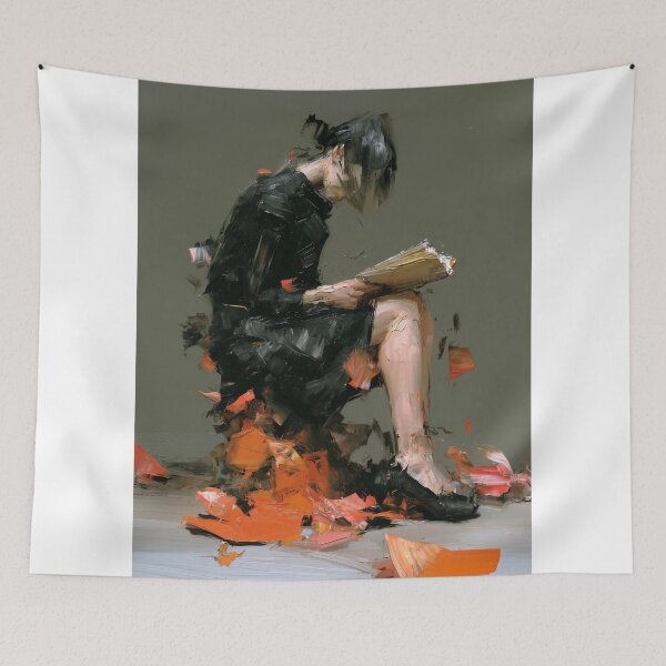 Item preview, Woman Reading Amidst Abstract Elements designed and sold by lautir.