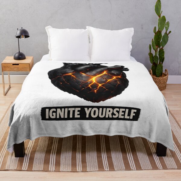 Item preview, Ignite Yourself – Anatomical Heart with Inner Fire Dark Motivational Art designed and sold by ggstcraft.