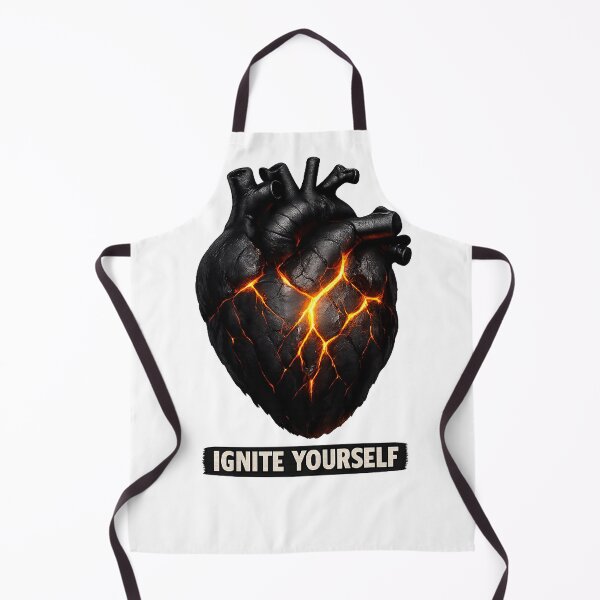 Item preview, Ignite Yourself – Anatomical Heart with Inner Fire Dark Motivational Art designed and sold by ggstcraft.