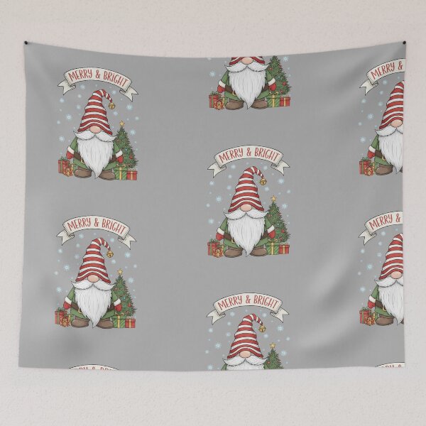 Item preview, Sweet Christmas Gnome Merry & Bright - Vintage Holiday Design designed and sold by DarkNight9.