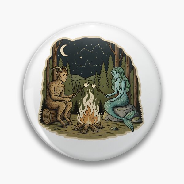 Item preview, Forest Campfire Mythical Creatures – Satyr and Mermaid designed and sold by Senkov.
